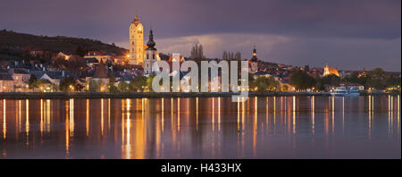 Austria, Wachau, Krems, the Danube, evening, Stock Photo