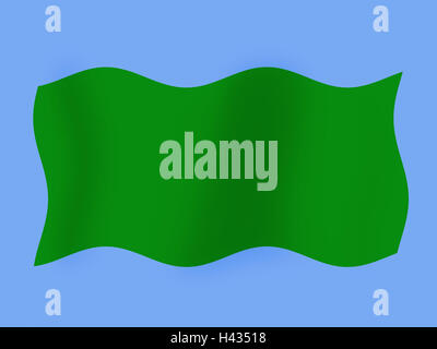 Computer graphics, national flag, Libya, flag, flag, state flag, state figure, blow, plain, green, product photography Stock Photo