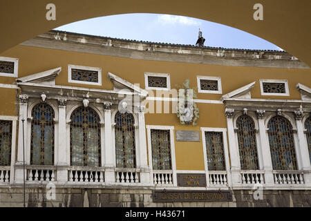 Italy, Udine, Mercato Vecchio, Palazzo del Monte di Pieta, facade, detail, house, building, palace, structure, architecture, bank, bank, place of interest, Stock Photo