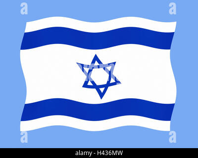 Computer graphics, national flag, Israel, flag, flag, state flag, state figure, blow, Israeli, product photography, Stock Photo