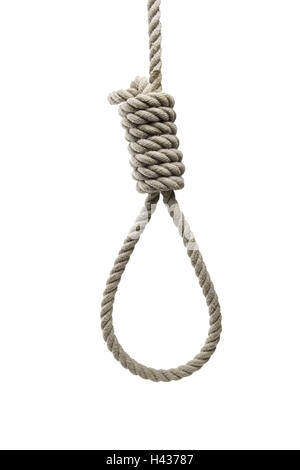 Rope, hangman's knot, cut-out, Stock Photo