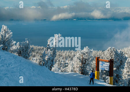 California Trail, Heavenly Mountain Ski Resort, South Lake Tahoe, California. Stock Photo