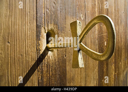 Egypt, Abu Simbel, Ramses temple, door, key, Anch, medium close-up, Africa, Upper Egypt, travel, vacation, tourism, destination, holiday destination, place of interest, temple, Ramses, temple plant, historically, story, culture, temple key, Ankh, Anch icon, Anch cross, Stock Photo