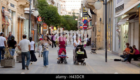 Tourists, Ledra street, Nicosia, Cyprus, Stock Photo