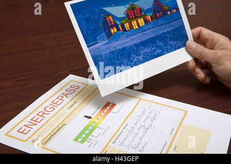 Energy pass, residential house, caloric picture, Stock Photo