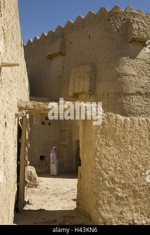 Saudi Arabia, province Tabuk, Ibn Rumman palace, man, Stock Photo