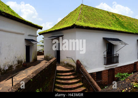 Architectural view of Buildings inside the Reis Magos Fort Goa India Stock Photo