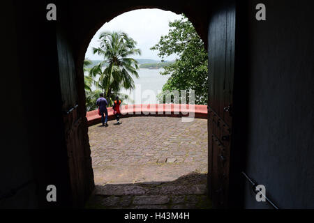 Scenic View from Reis Magos Fort to outside Goa backwaters Goa India Stock Photo