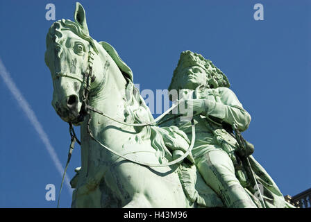 Germany, Lower Saxony, Brunswick, equestrian statue, duke Carl Wilhelm Ferdinand, Stock Photo