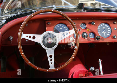Jaguar XK 140, old-timer, detail, tax, Stock Photo