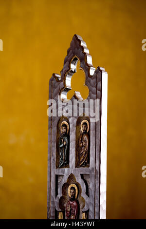 France, Bourgogne, Dijon, St.-Seine-sur-Vingeanne, castle, chair back, Gothic, detail, Stock Photo