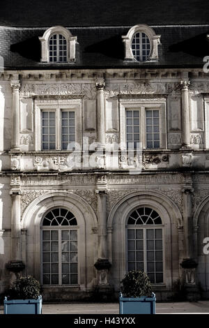 France, Franche-Comté, Haute-Saone, Vesoul, Champlitte, castle, facade, detail, Stock Photo