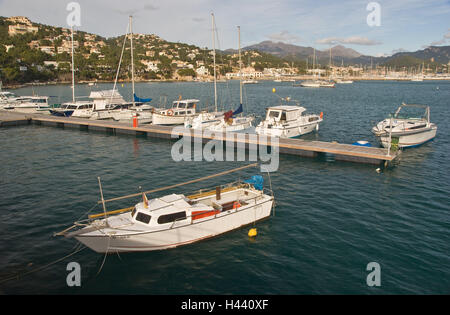 Spain, Majorca, Port d'Andratx, Badia de Andratx, marina, Stock Photo