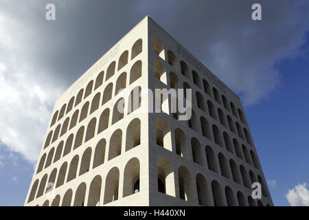 Italy, Rome, Esposizione universal Tu Roma, Palazzo della Civiltà del Lavoro, Stock Photo