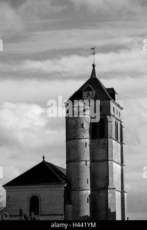 France, Franche-Compté, Haute-Saone, Vesoul, Champlitte, church, b/w, , Stock Photo