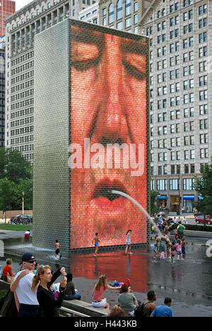 Crown Fountain in Chicago, Illinois Stock Photo