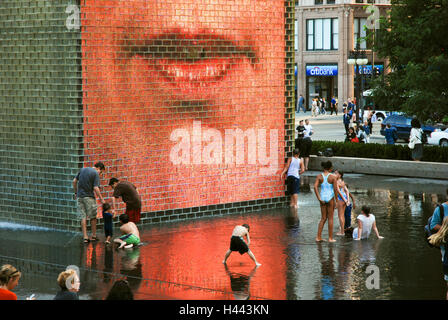 Crown Fountain in Chicago, Illinois Stock Photo