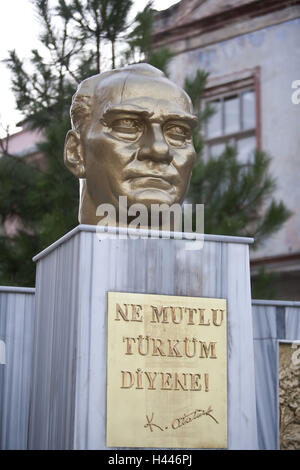 Turkey, Black Sea region, Inebolu, bust, Mustafa Kemal Atatürk, Stock Photo