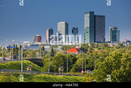 Austria, Vienna, Wienerberg, high rises, Twin Tower, Stock Photo