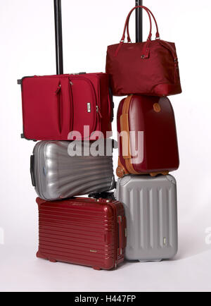 Suitcase, rolling suitcases, bags, tower, Stock Photo