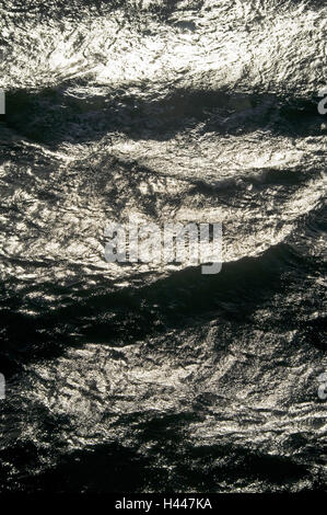 Water, waves, back light, light reflexions, Stock Photo