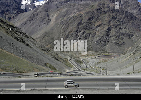Rally Dakar 2010, the Andes, Chile, 11th stage, increase of Aconcagua, Stock Photo