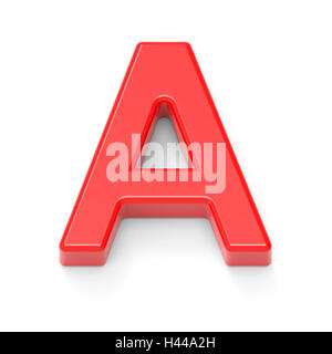 light red letter A, 3D rendering graphic isolated on white background Stock Photo