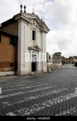 Rome, Church Quo Vadis Appia Antica, falling part of the coat of arms ...