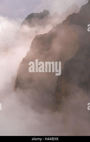Morning fog, the high Tatra Mountains, national park the high Tatra Mountains, Presovsky kraj, Slovakia, Stock Photo