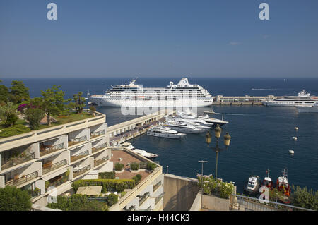 Monaco, Monte Carlo, harbour, cruise ship, Stock Photo