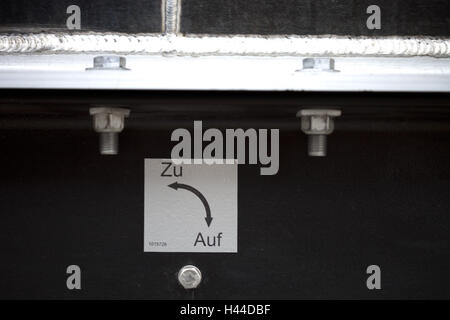 Opening and closing mechanism of a tanker, detail, Stock Photo