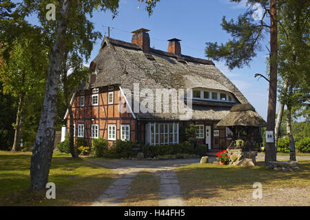 Germany, Lower Saxony, Lüneburg Heath, heath house, Stock Photo