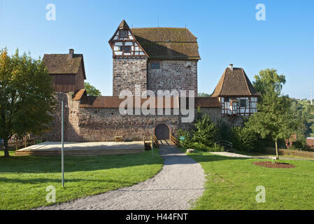 Germany, Baden-Wurttemberg, old dough, old castle, castle, half-timbered, half-timbered architecture, architecture, structure, Nagoldtal, lock, Black Forest, military plant, castle building, castle grounds, place of interest, destination, tourism, Stock Photo