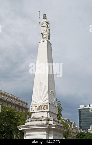 Argentina, Buenos Aires, plaza de Mayo, monument, 25th May, 1810, Stock Photo