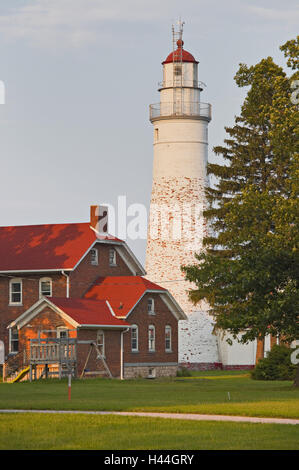 USA, Michigan, port Huron, fort Gratiot, lighthouse, Stock Photo