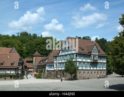 Germany, Baden-Wurttemberg, Maulbronn, cloister Maulbronn, outside, cloister plant, cloister, Cistercian monastery, structure, architecture, timber-framed building, half-timbered, Bursarium, building, place of interest, tourism, tourist, person, current m Stock Photo