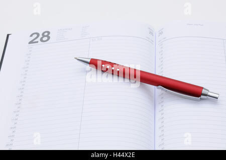 Appointment calendar, pen, Stock Photo