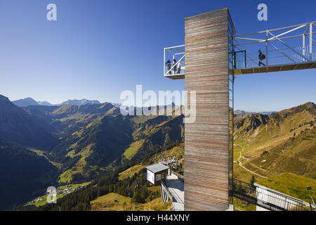 Austria, Vorarlberg, Kleinwalsertal, lookout at Walmedinger Horn, Stock Photo