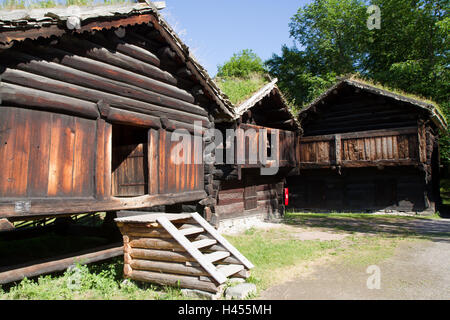 typical old norvegian house in wooden style Stock Photo