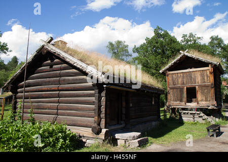 typical old norvegian house in wooden style Stock Photo