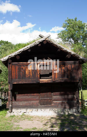 typical old norvegian house in wooden style Stock Photo