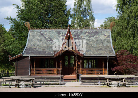 typical old norvegian house in wooden style Stock Photo