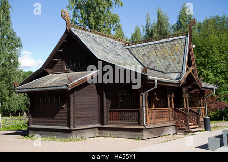 typical old norvegian house in wooden style Stock Photo