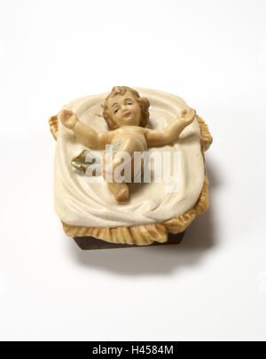 Nativity figurine, baby Jesus, Stock Photo