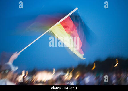 Germany, event, fans, Germany flag, turn, evening, blur, sports event, sport, sporting event, person, sports fans, human measures, meetings, flag, cheering, celebrate, enthusiasm, unity, joy, fun, group dynamics, national pride, positive mood, common figureistic, outside, Stock Photo