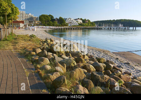 Germany, Schleswig-Holstein, strollers, beach, stones, evening, Stock Photo