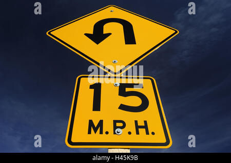Road sign, heaven, blue, southwest, the USA, Stock Photo