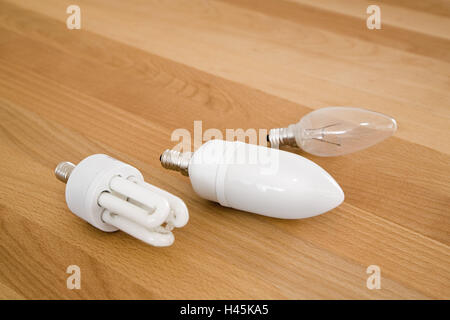 Energy economy lamps, light bulb, energy, energy saving, lamp, light, shine, save electricity, ecology, climate protection, Stromverbrach, cost reduction, person, inside, headlight, lamp, changeover, light source, modern, in an old-fashioned way, differen Stock Photo