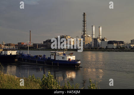 Germany, Baden-Wurttemberg, industrial attachments, BASF, Ludwigshafen on the Rhine, Stock Photo