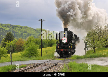 Germany, Baden-Wurttemberg, Welzheim (town), Swabian forest train, Stock Photo